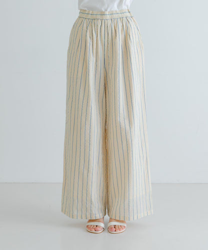 new basic 印度棉條紋長褲