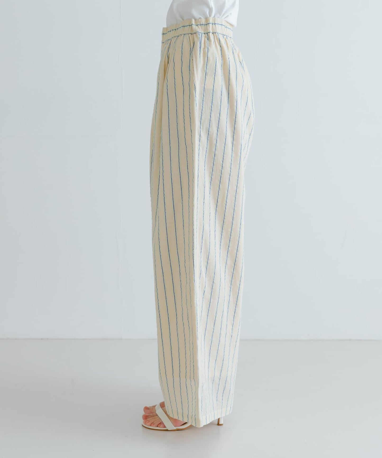 new basic 印度棉條紋長褲