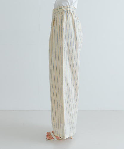 new basic 印度棉條紋長褲