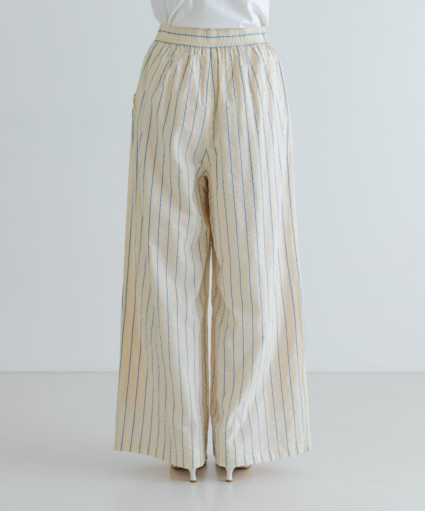 new basic 印度棉條紋長褲