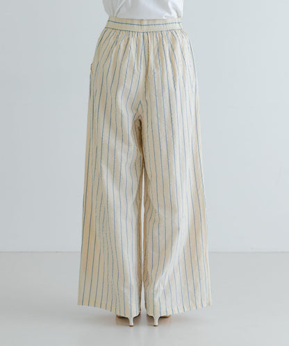 new basic 印度棉條紋長褲