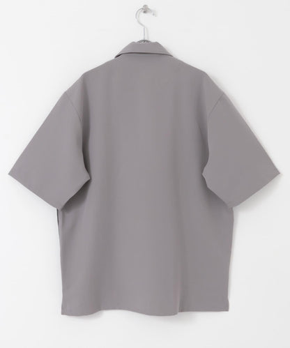 接觸冷感TR彈力拼接短袖襯衫