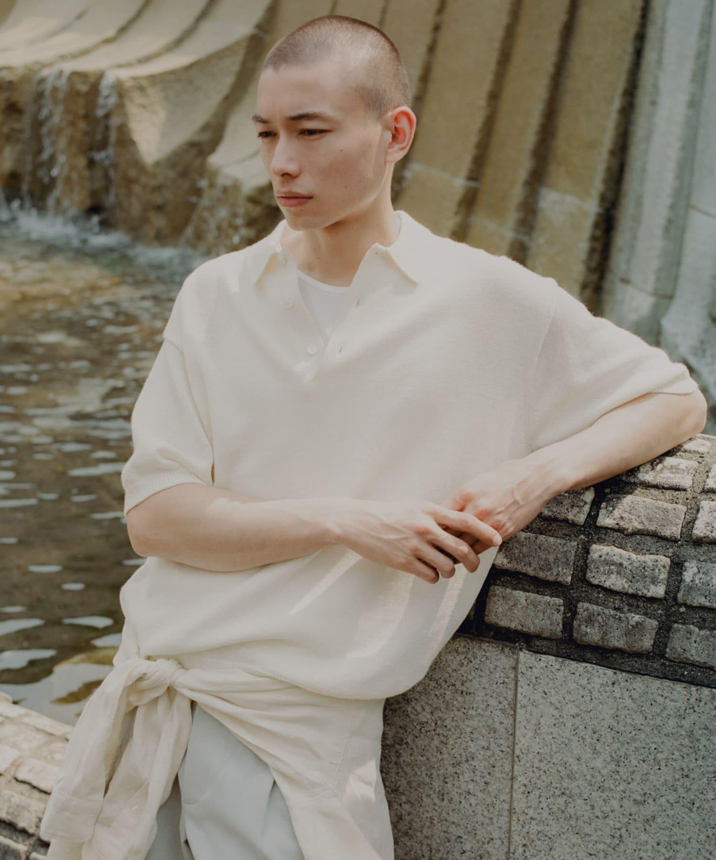 羊毛和紙針織POLO衫