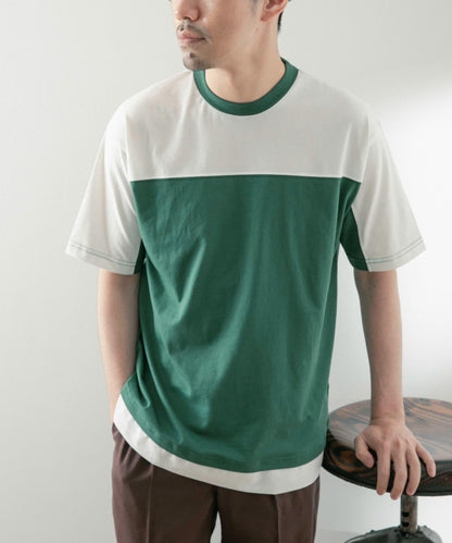 拼接設計TC圓領T恤