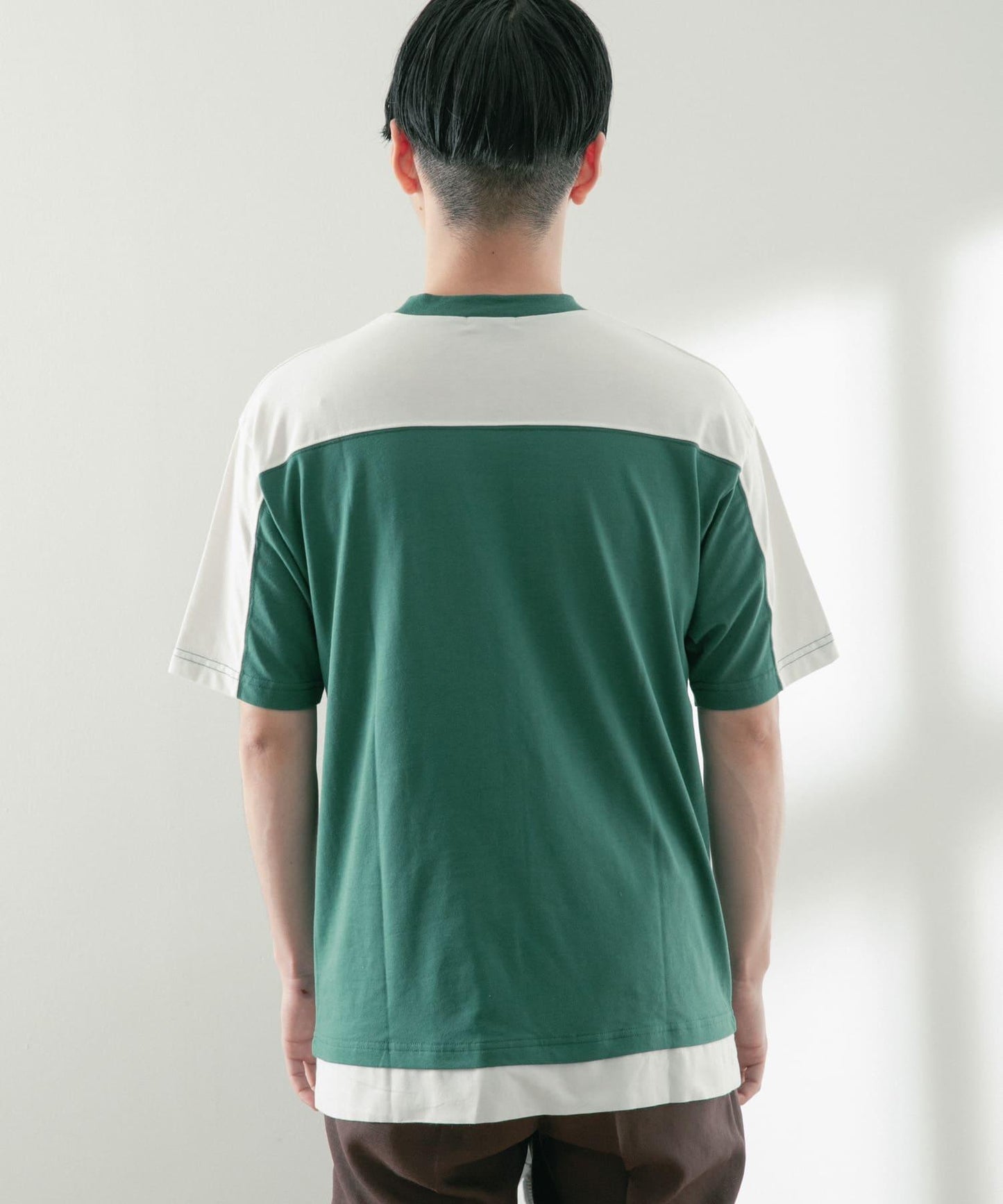 拼接設計TC圓領T恤