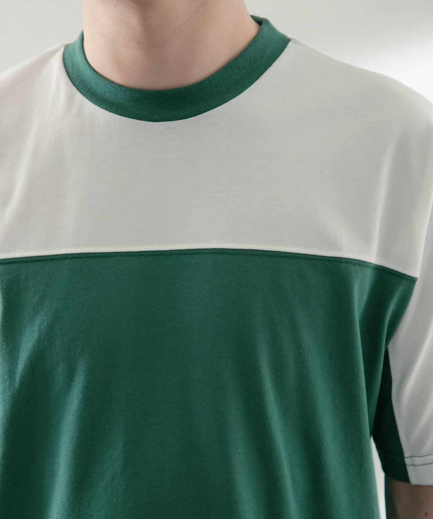 拼接設計TC圓領T恤