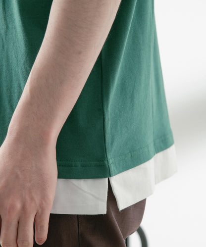 拼接設計TC圓領T恤