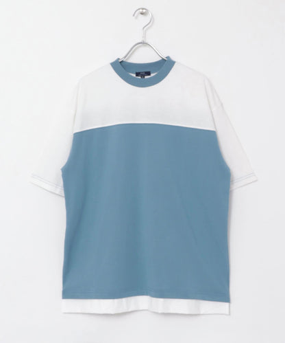 拼接設計TC圓領T恤