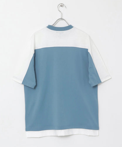 拼接設計TC圓領T恤