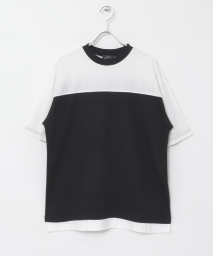 拼接設計TC圓領T恤