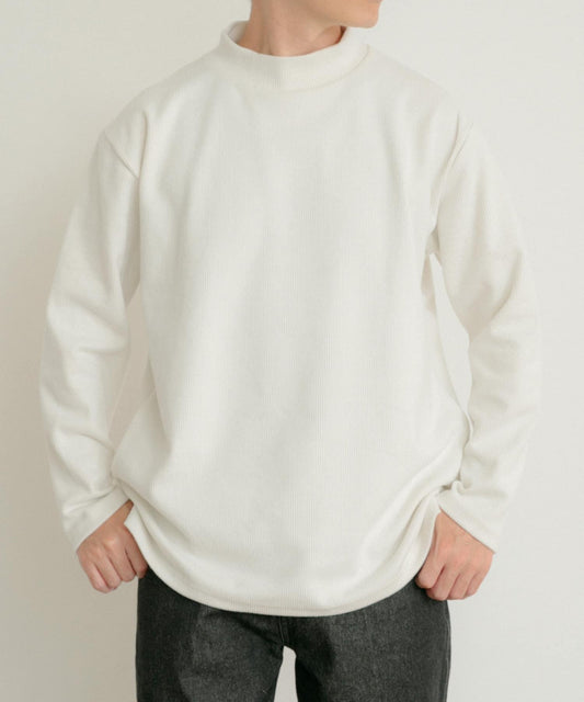 高領羅紋針織衫