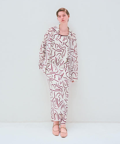 『イージーケア』抽繩藝術印花連衣裙