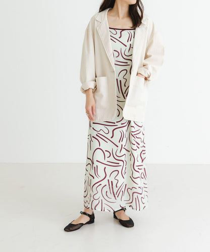 『イージーケア』抽繩藝術印花連衣裙