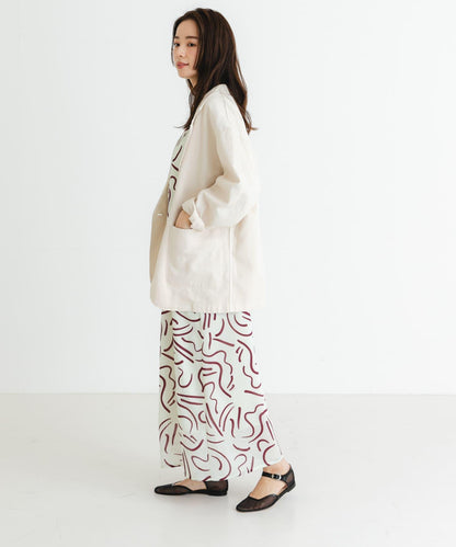 『イージーケア』抽繩藝術印花連衣裙