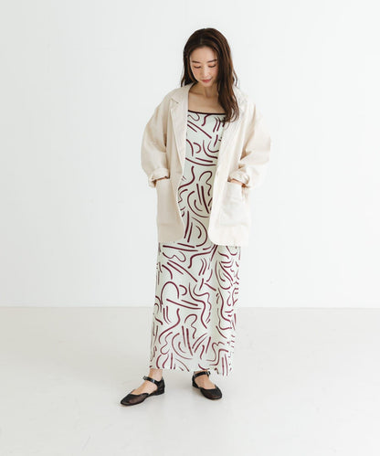 『イージーケア』抽繩藝術印花連衣裙