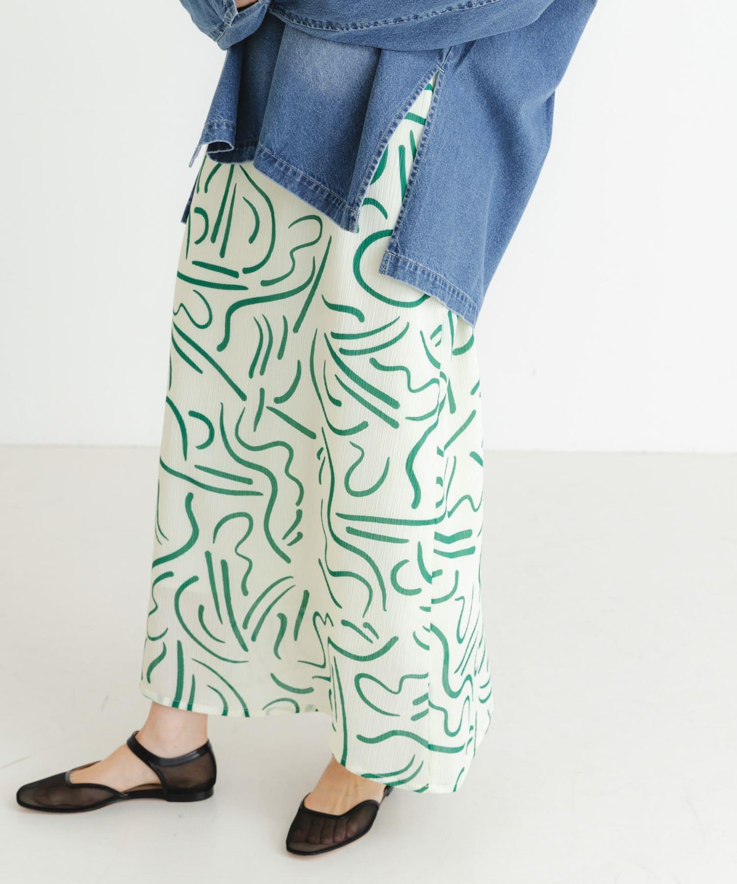 『イージーケア』抽繩藝術印花連衣裙