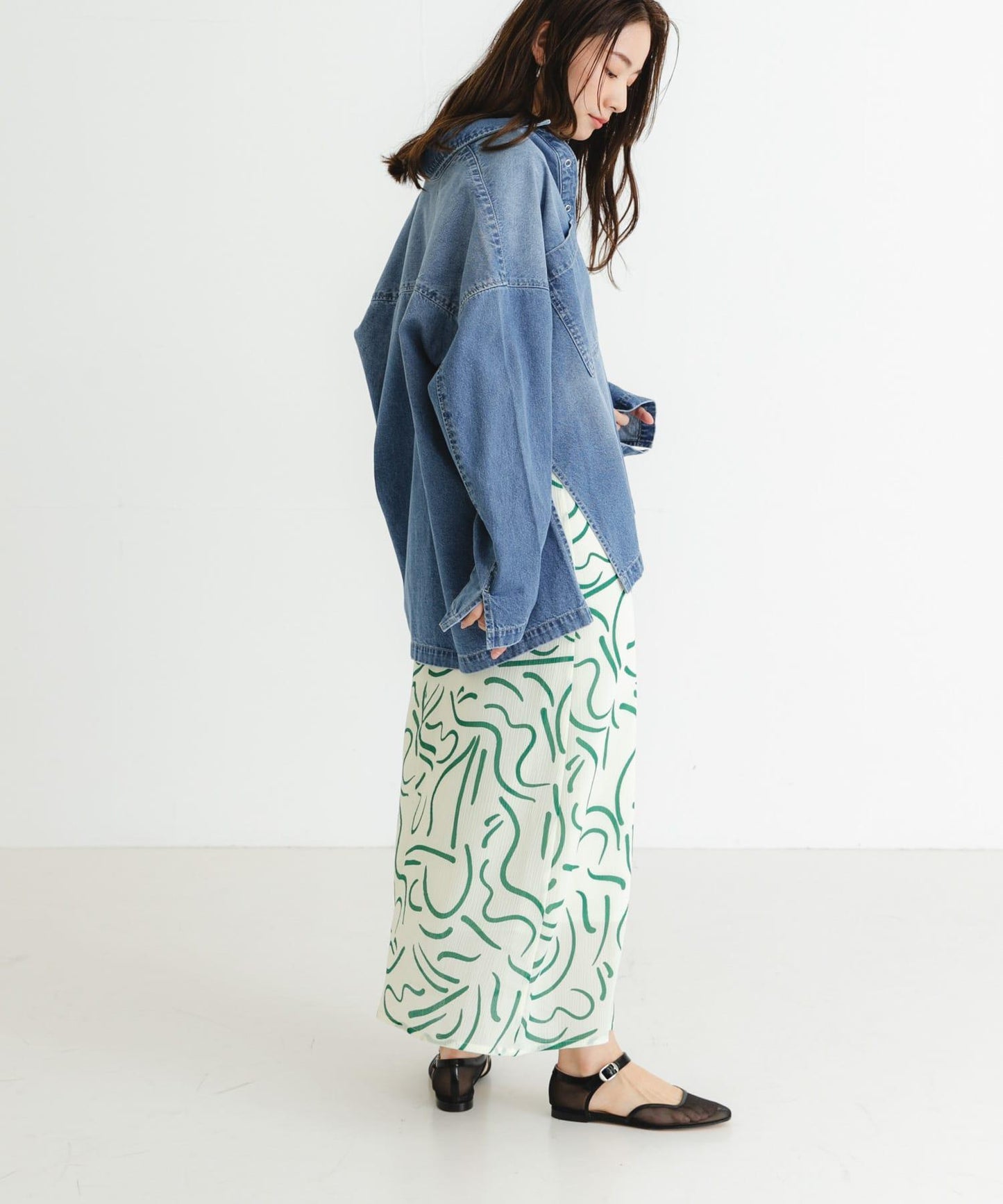 『イージーケア』抽繩藝術印花連衣裙