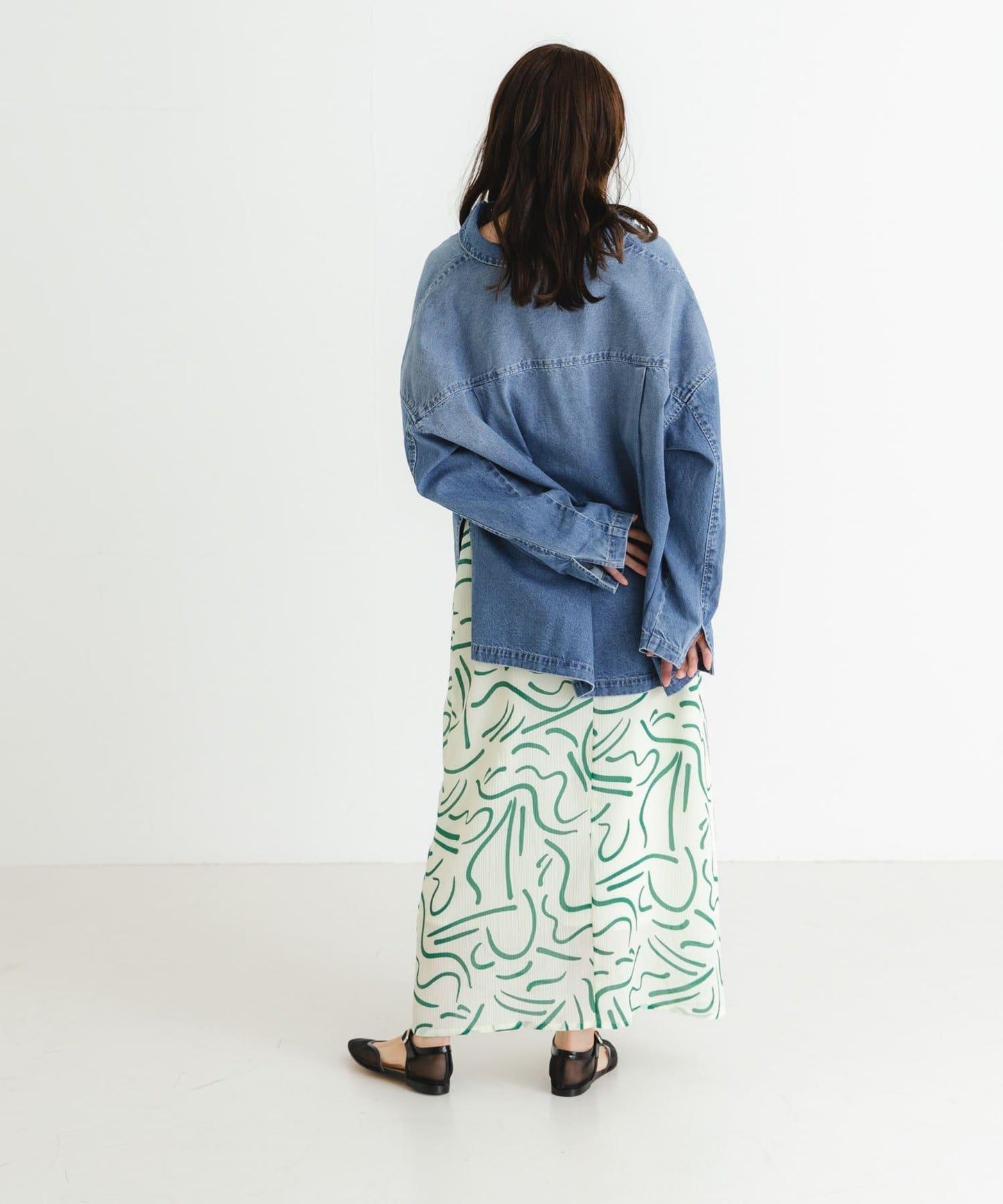 『イージーケア』抽繩藝術印花連衣裙