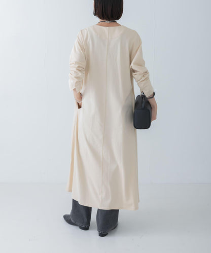 日本製造V領長款連衣裙