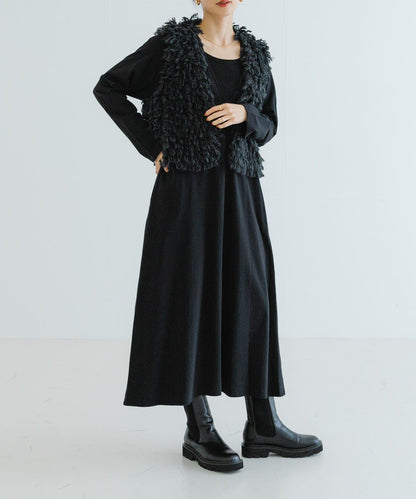 日本製造V領長款連衣裙