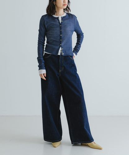 日本製造透視羅紋短款開衫