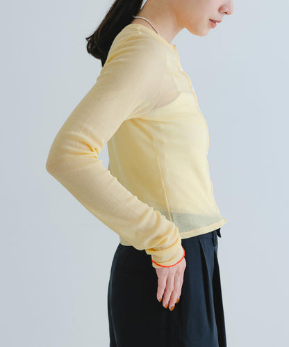 日本製造透視羅紋短款開衫