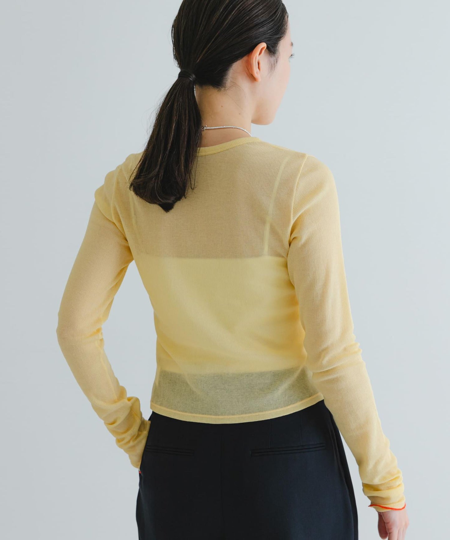 日本製造透視羅紋短款開衫