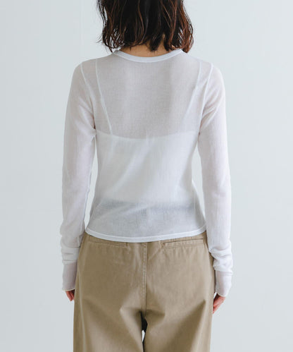 日本製造透視羅紋短款開衫