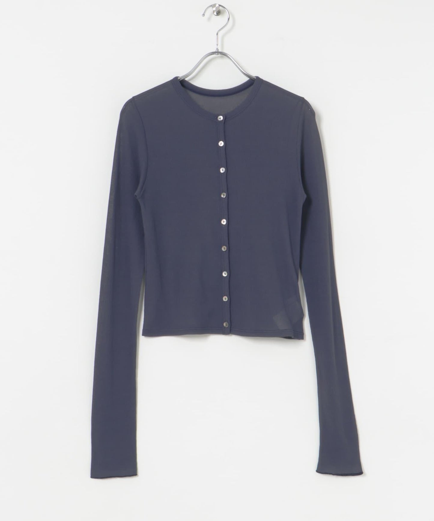 日本製造透視羅紋短款開衫