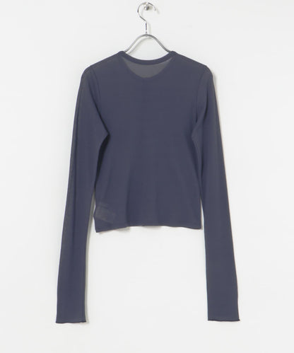 日本製造透視羅紋短款開衫