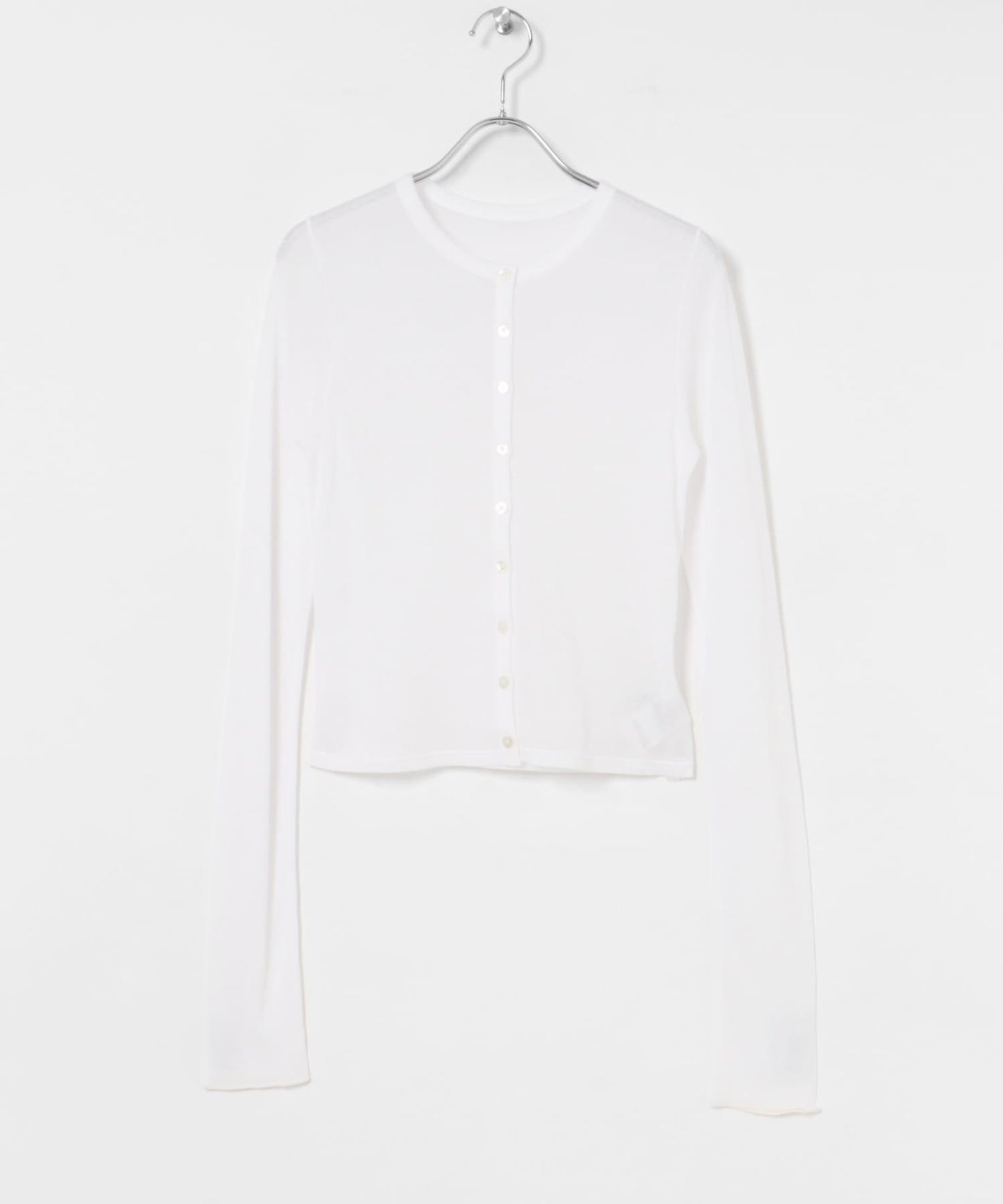 日本製造透視羅紋短款開衫