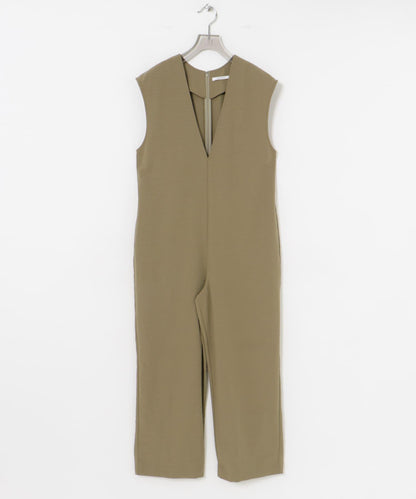 2尺碼可選亞麻風深V領連體褲