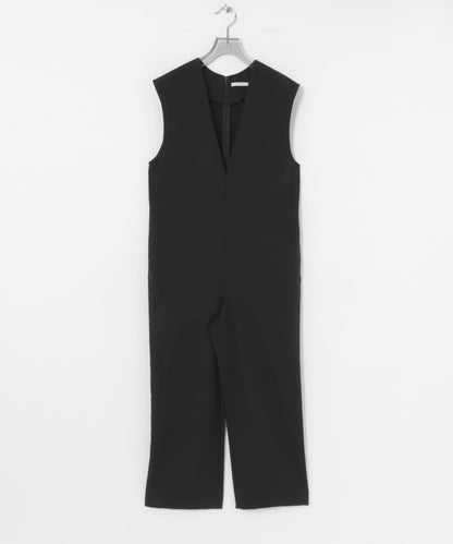 2尺碼可選亞麻風深V領連體褲