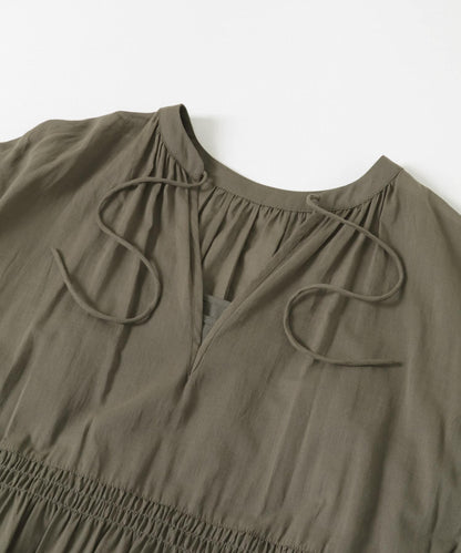 棉質薄紗層疊連衣裙