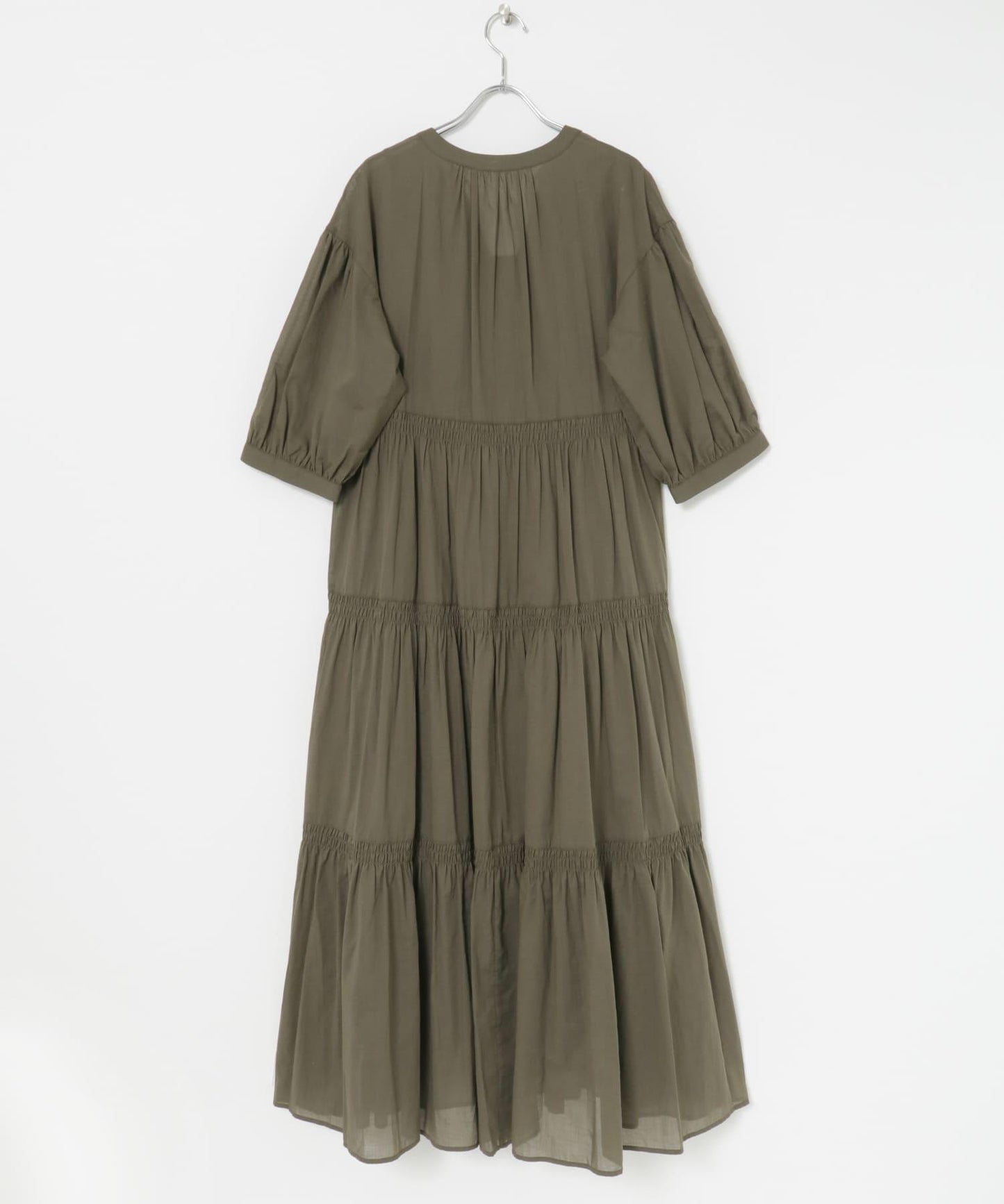 棉質薄紗層疊連衣裙