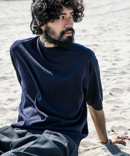 新款基礎款羊毛真絲針織T恤