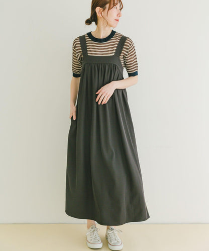 休閒褶皺連衣裙