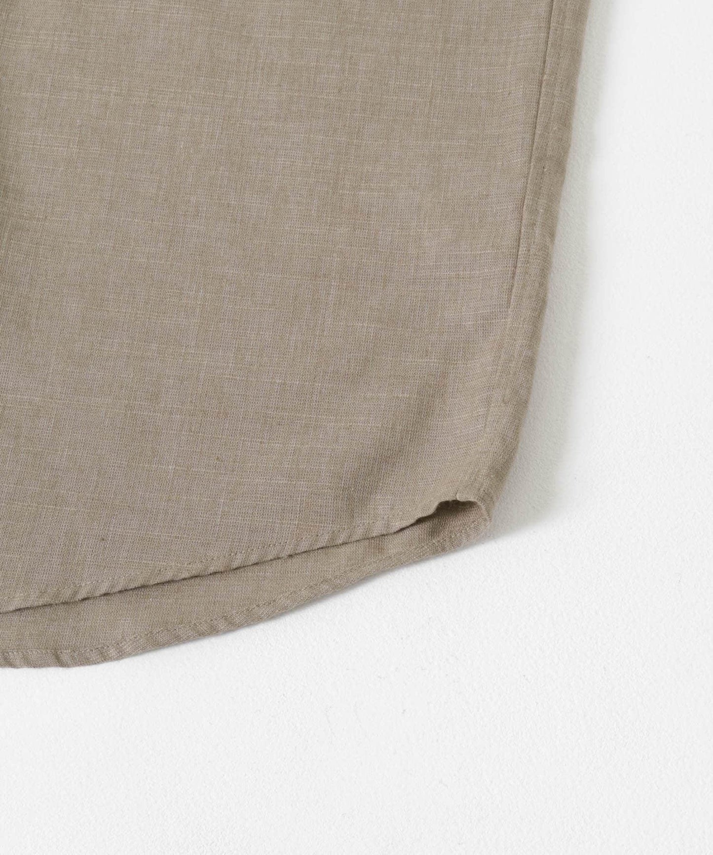 亞麻細點短袖襯衫