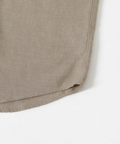 亞麻細點短袖襯衫