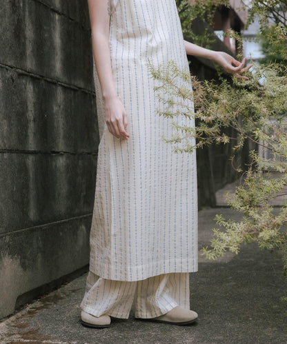 new basic 印度棉條紋連衣裙
