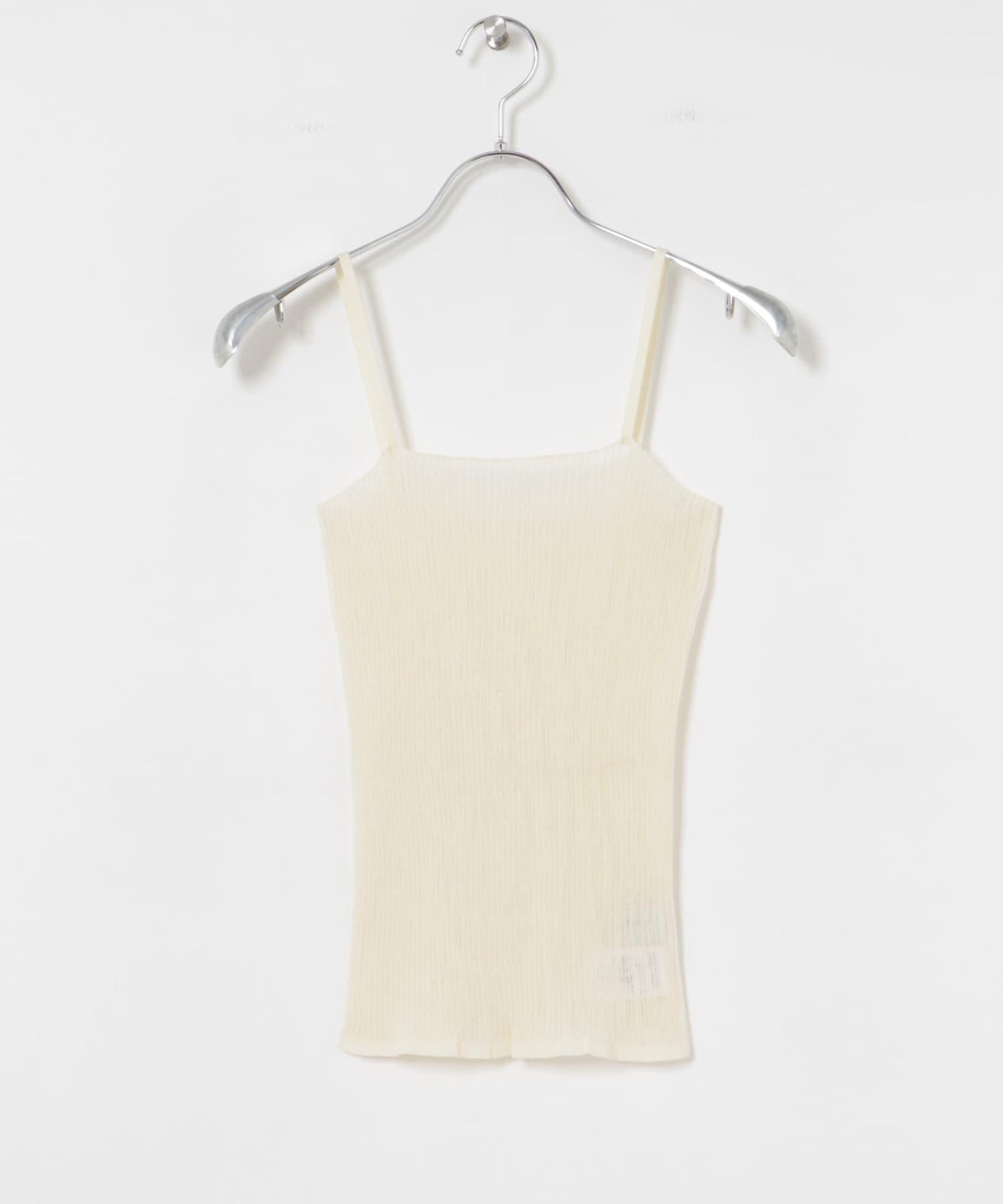 亞麻混紡羅紋透視吊帶背心