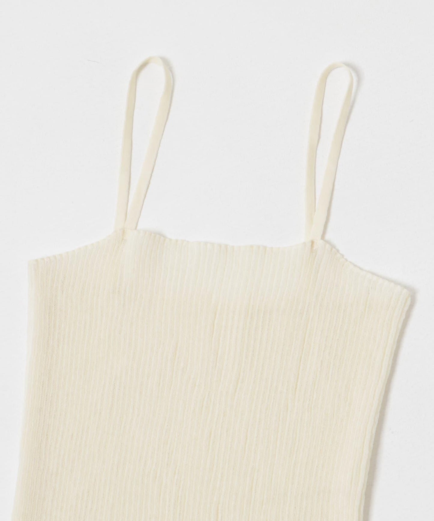 亞麻混紡羅紋透視吊帶背心