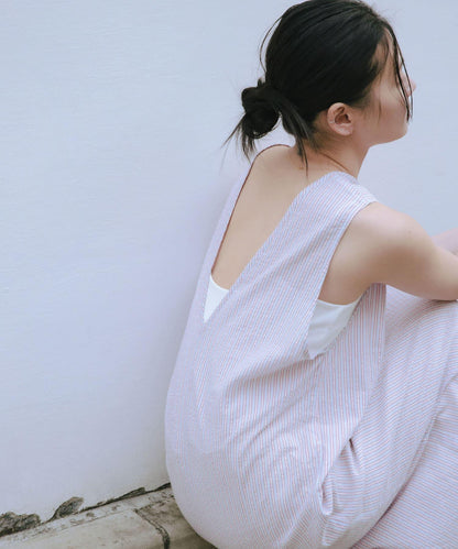 new basic 印度棉條紋連衣裙