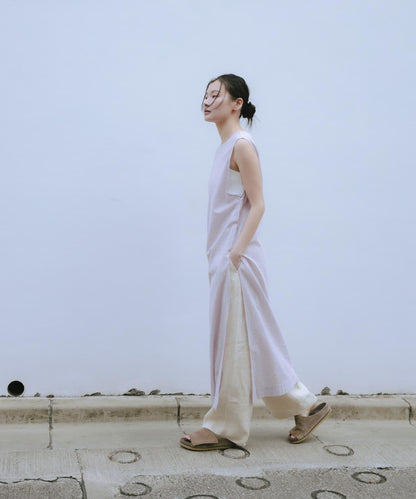 new basic 印度棉條紋連衣裙