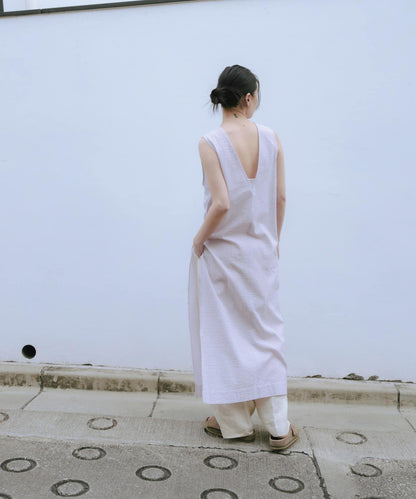 new basic 印度棉條紋連衣裙