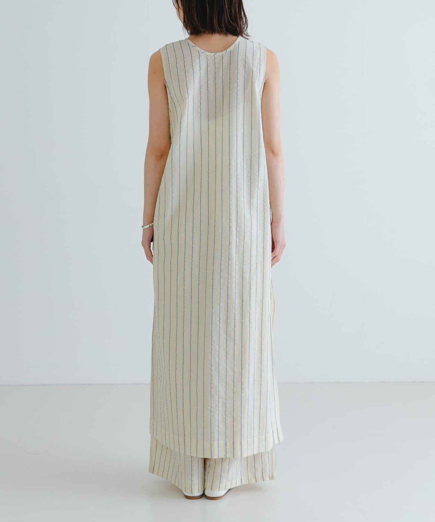 new basic 印度棉條紋連衣裙