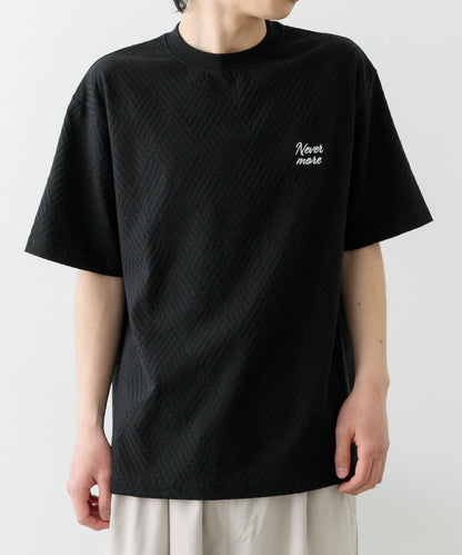 單點刺繡人字紋提花T恤