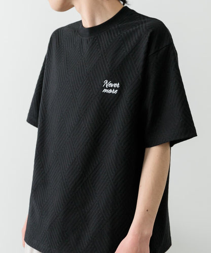 單點刺繡人字紋提花T恤