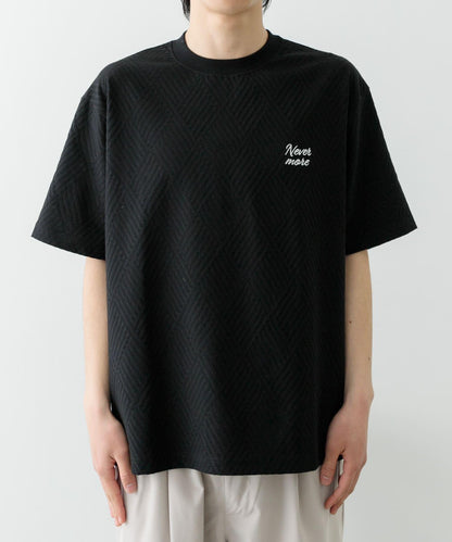 單點刺繡人字紋提花T恤