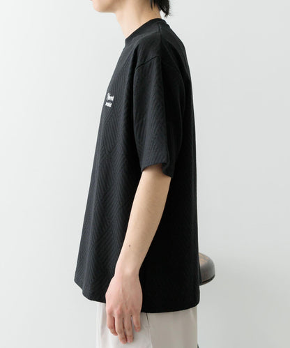 單點刺繡人字紋提花T恤